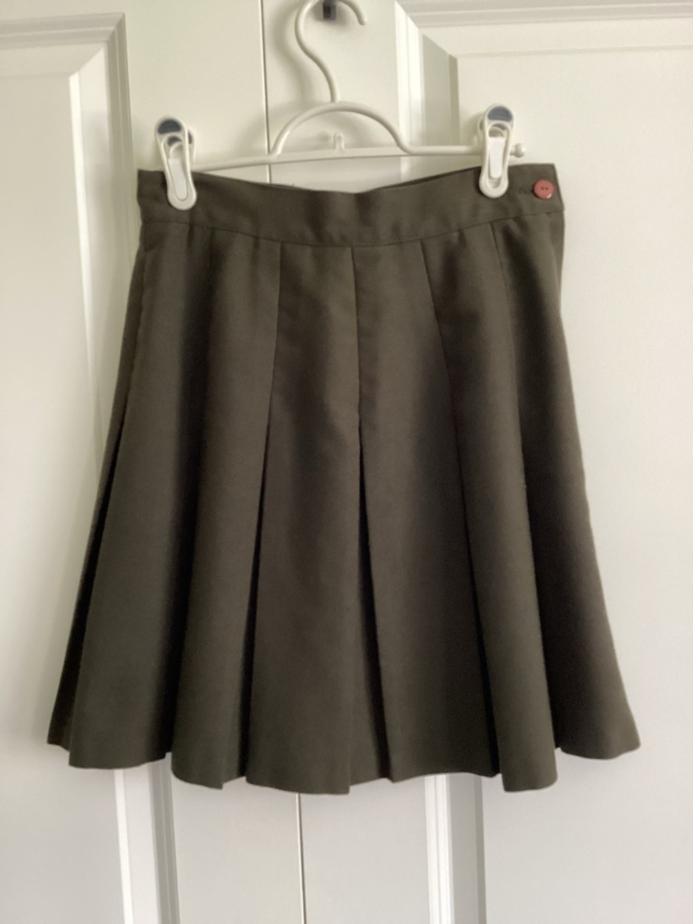 Olive Green Pleated Skirt